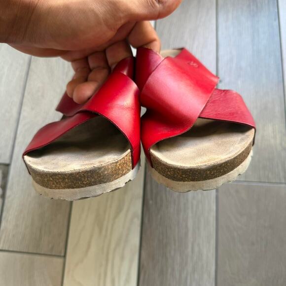 Yokono red leather sandals - Picture 3 of 8